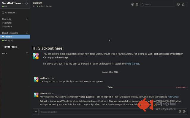 Dark theme for Slack
