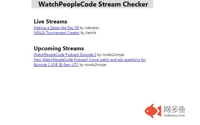 WatchPeopleCode Stream Checker