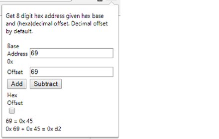 Hexadecimal Address Calculator插件截图