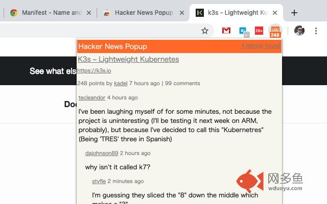 Hacker News Popup插件截图