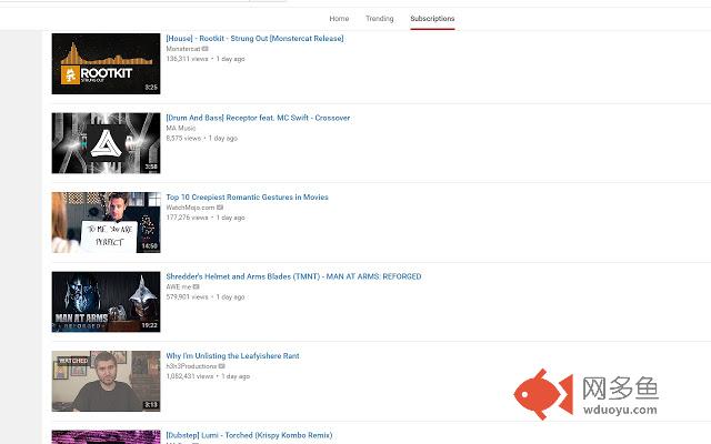 YouTube List View