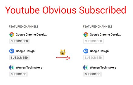 Youtube Obvious Subscribed插件截图