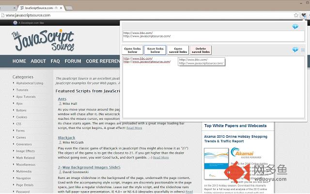Tab url reader and opener插件截图