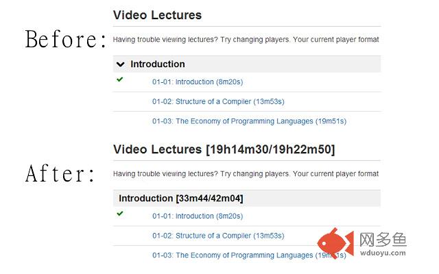 Coursera Video Time Summary插件截图