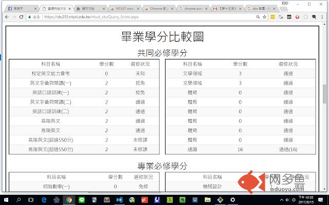 NTUST credit counter插件截图