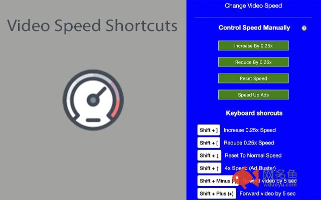 Video Speed Shortcuts