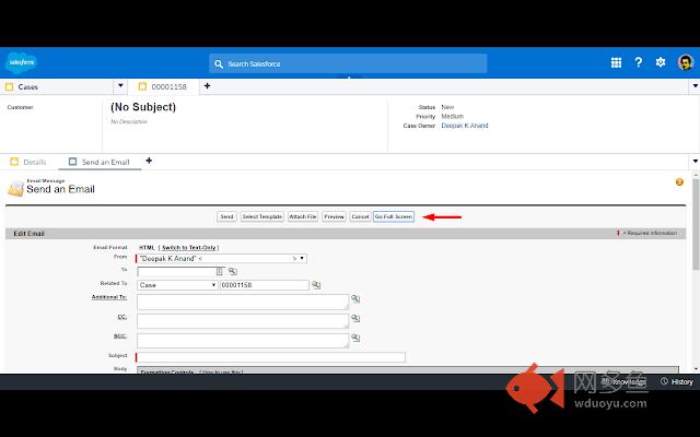 Full Screen Send Email for Salesforce Console