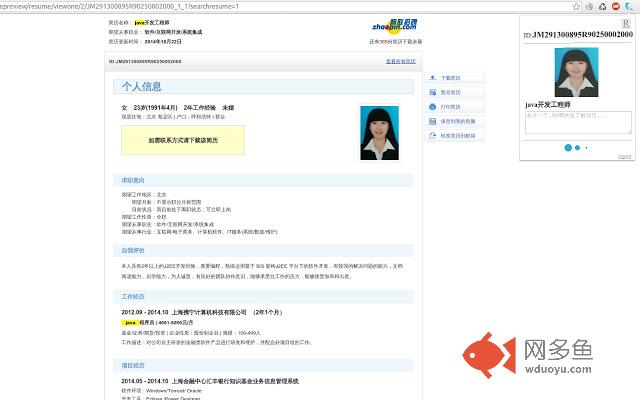 Resume插件截图
