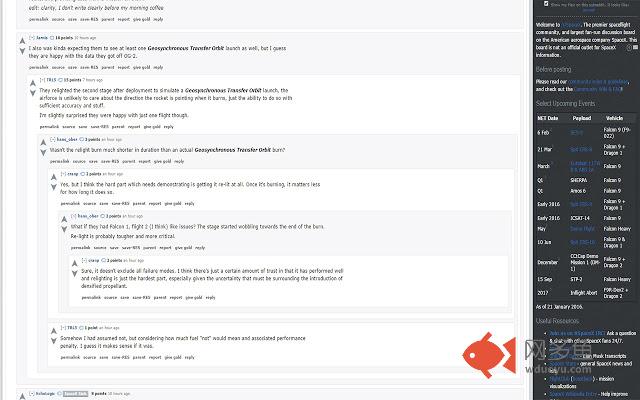 Reddit SpaceX Acronym Expander插件截图