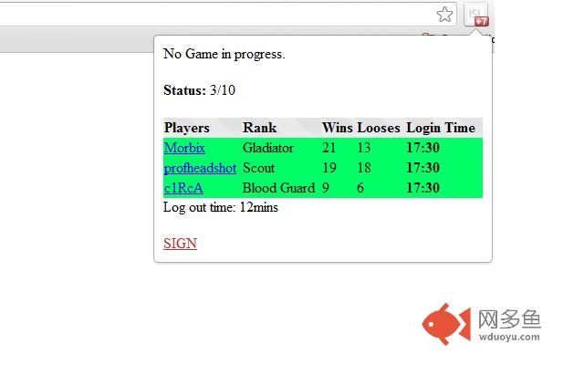 ISL game status插件截图