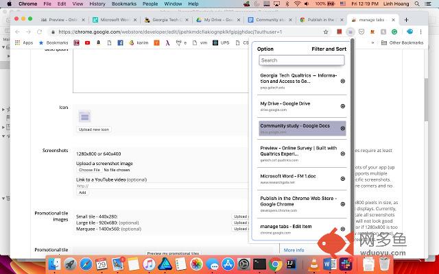 manage tabs