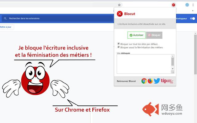 Blocut | Bloqueur écriture inclusive插件截图