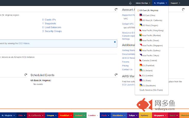 AWS Region Color Highlights