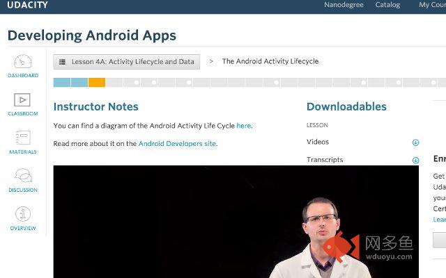 Udacity instructor notes above player插件截图