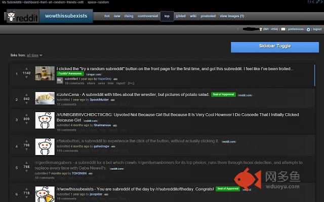 Reddit Sidebar插件截图
