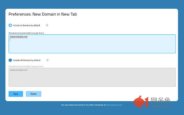 New Domain in New Tab