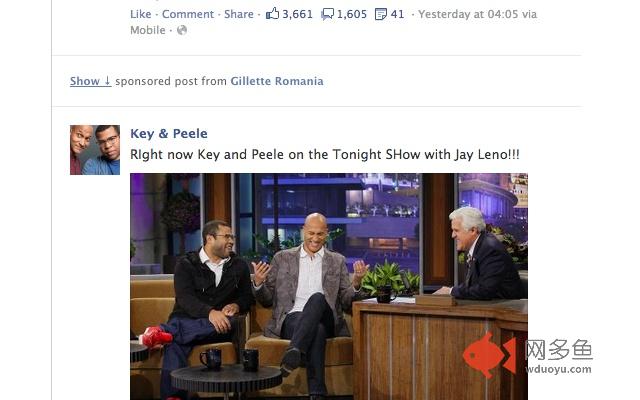 Hide Facebook Sponsored Posts插件截图
