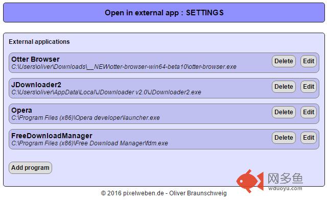 Open in external app