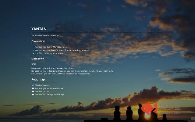 YANTAN - NewTab as Markdown NotePad