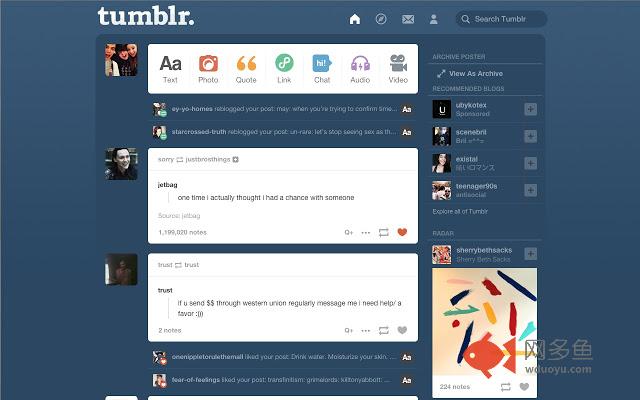 Old Tumblr Dashboard