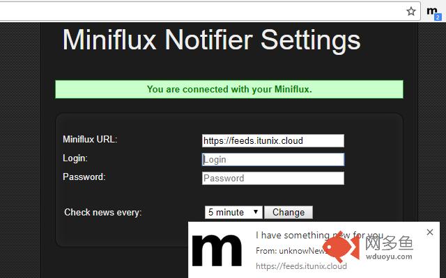 Miniflux Notifications插件截图