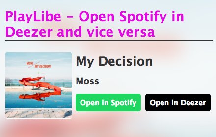 PlayLibe. Spotify in Deezer & vice versa插件截图