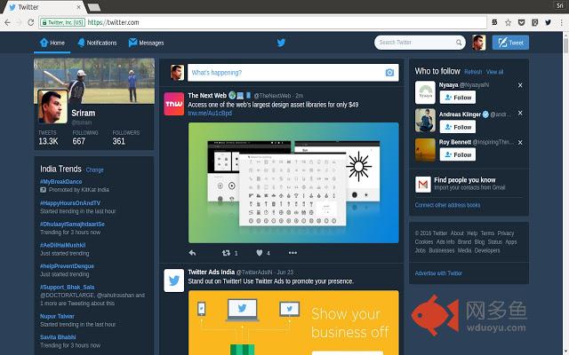 Twitter Web - Night Mode插件截图