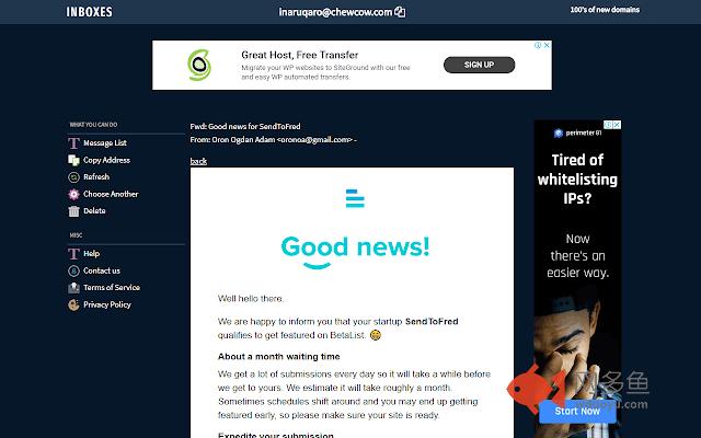 Inboxes - Temp email, new domains every month插件截图