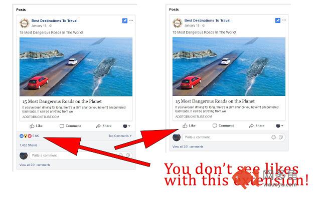 Hide likes & reactions in Facebook™ & IG