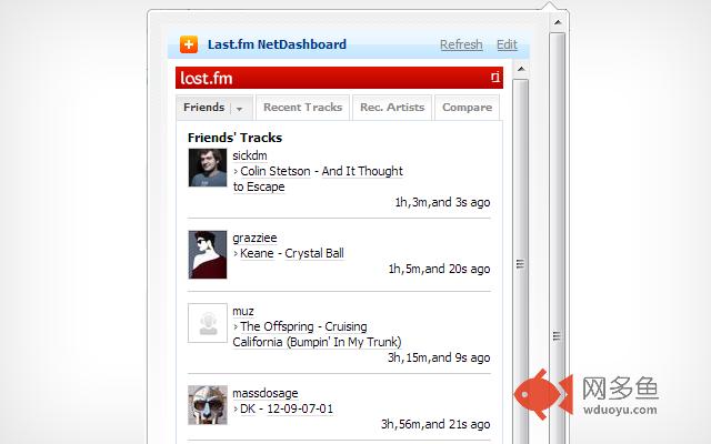 Last.fm NetDashboard插件截图
