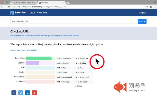 FakerFact: Fake News Detection插件截图