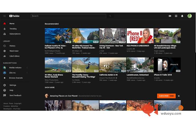 Youtube Dark Mode Themes插件截图