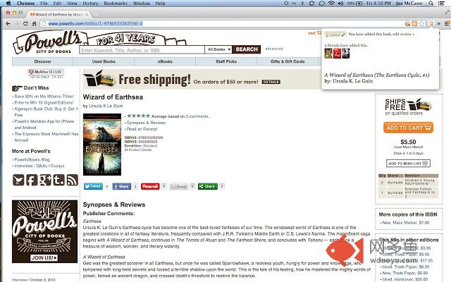 Add to Goodreads插件截图