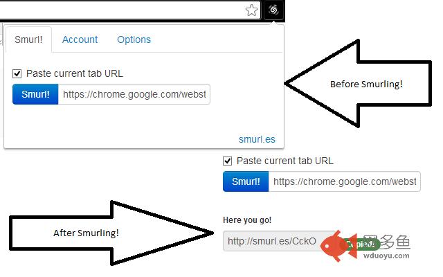 Smurl.es URL Shortener on Chrome!插件截图