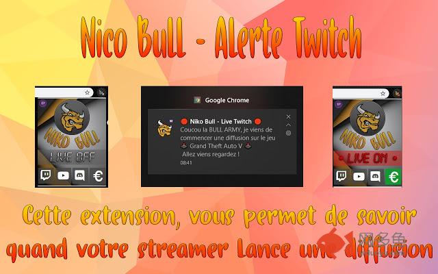 Niko Bull TV - Alerte Twitch Live插件截图