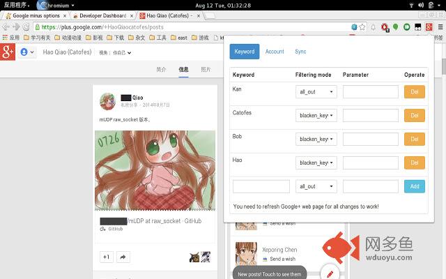 Keyword Minus for Google Plus™插件截图