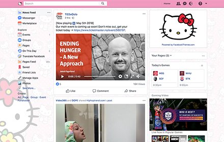 Hello Kitty Theme for Facebook插件截图