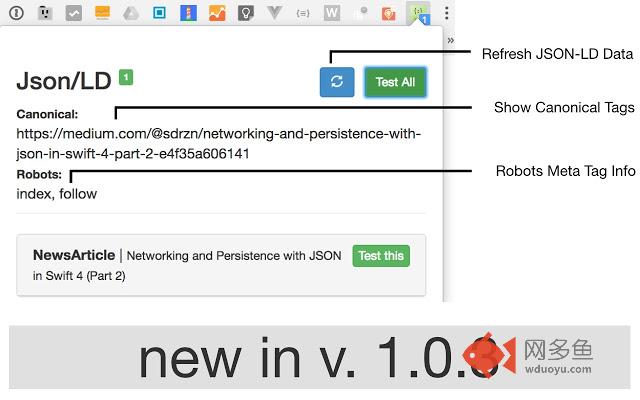 JSON-LD Tester插件截图