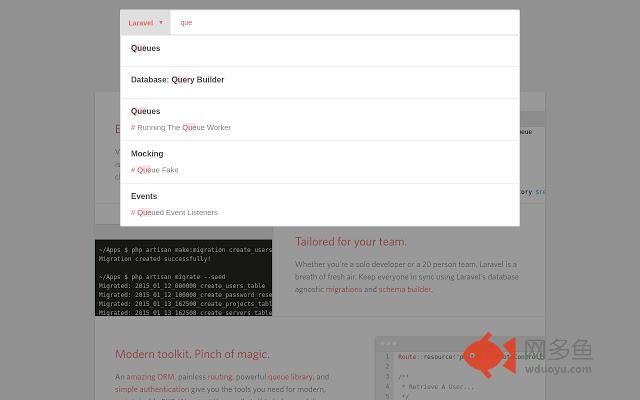 Laravel/Yii 2 Docs Search Autocomplete