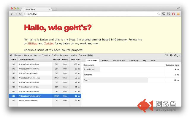 RailsPanel插件截图