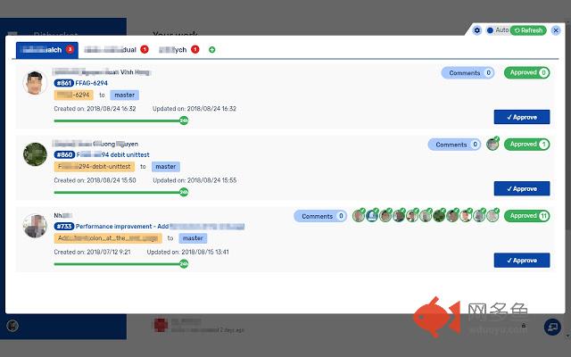 Bitbucket pull request overview
