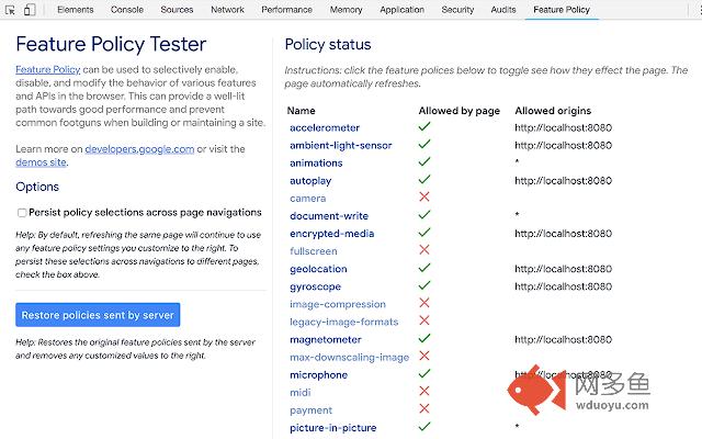 Feature Policy Tester DevTools Extension