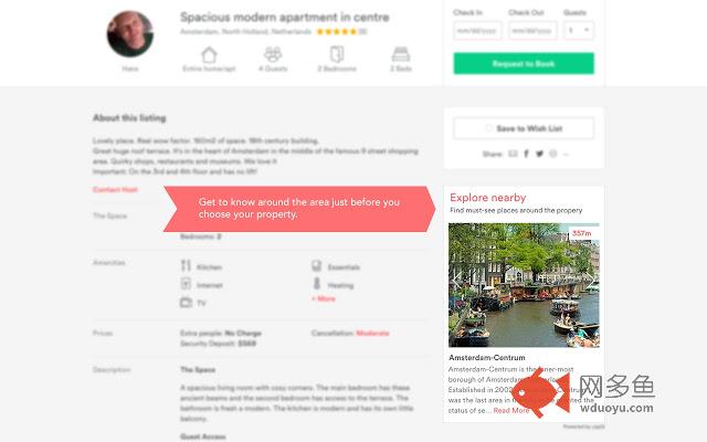 Explore nearby places for Airbnb