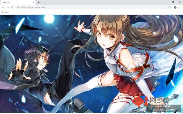 Sword Art Online SAO New Tab Theme