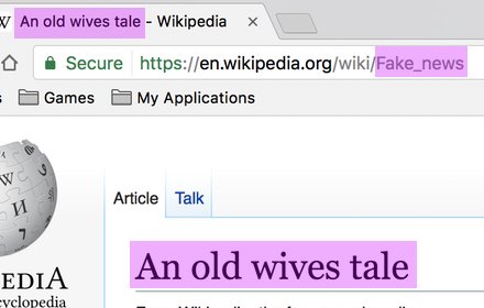 Fake News to An Old Wives Tale插件截图
