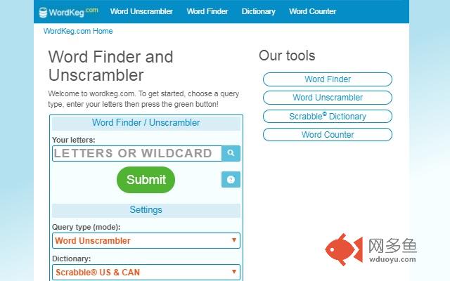 Word Finder and Unscrambler插件截图