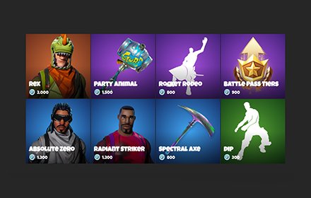 Fortnite - New tab - Current item shop插件截图