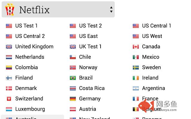 Getflix Region Switcher插件截图