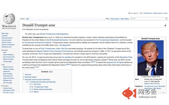 Donald Trumpet-arse插件截图