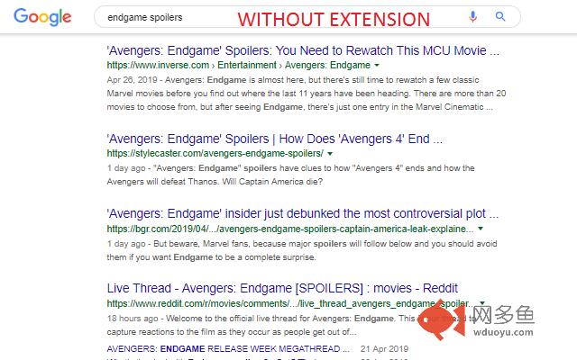 Hide Avengers:Endgame Spoilers插件截图